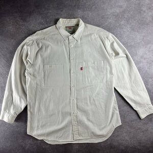 Vintage Levi’s White Button-Up Work Shirt Long Sleeve XL Size